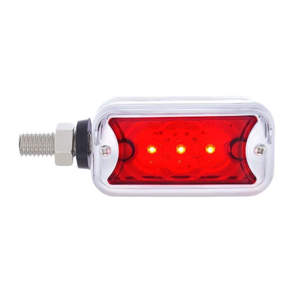 6 Led Single Function Double Face Light W/Visor - Horizontal Mount - Amber &Amp; Red Led 6 6 LED Single Function Double Face Light W/Visor - Horizontal Mount - Amber & Red LED