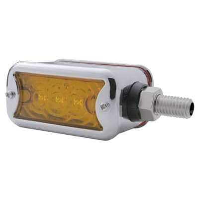 6 LED Single Function Double Face Light W/Bezel - Horizontal Mount - Amber & Red LED