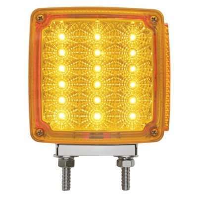39 LED Reflector Double Face Turn Signal Light - Amber & Red LED/Amber & Red Lens
