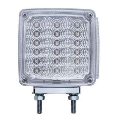 39 LED Reflector Double Face Turn Signal Light - Amber & Red LED/Clear Lens