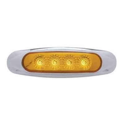 4 LED Reflector Clearance/Marker Light-Amber LED/Amber Lens