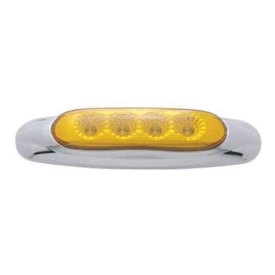 4 LED Reflector Clearance/Marker Light-Amber LED/Amber Lens