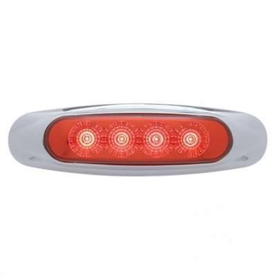 4 LED Reflector Clearance/Marker Light-Red LED/Red Lens