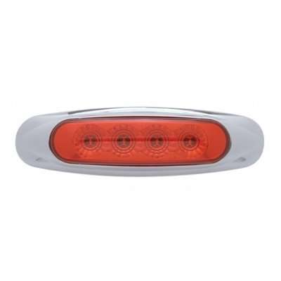 4 LED Reflector Clearance/Marker Light-Red LED/Red Lens