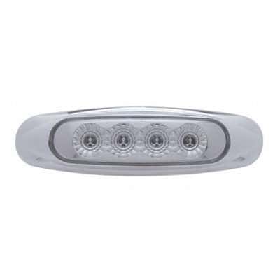 4 LED Reflector Clearance/Marker Light-Amber LED/Clear Lens