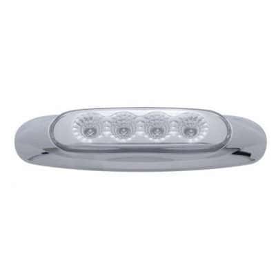 4 LED Reflector Clearance/Marker Light-Amber LED/Clear Lens