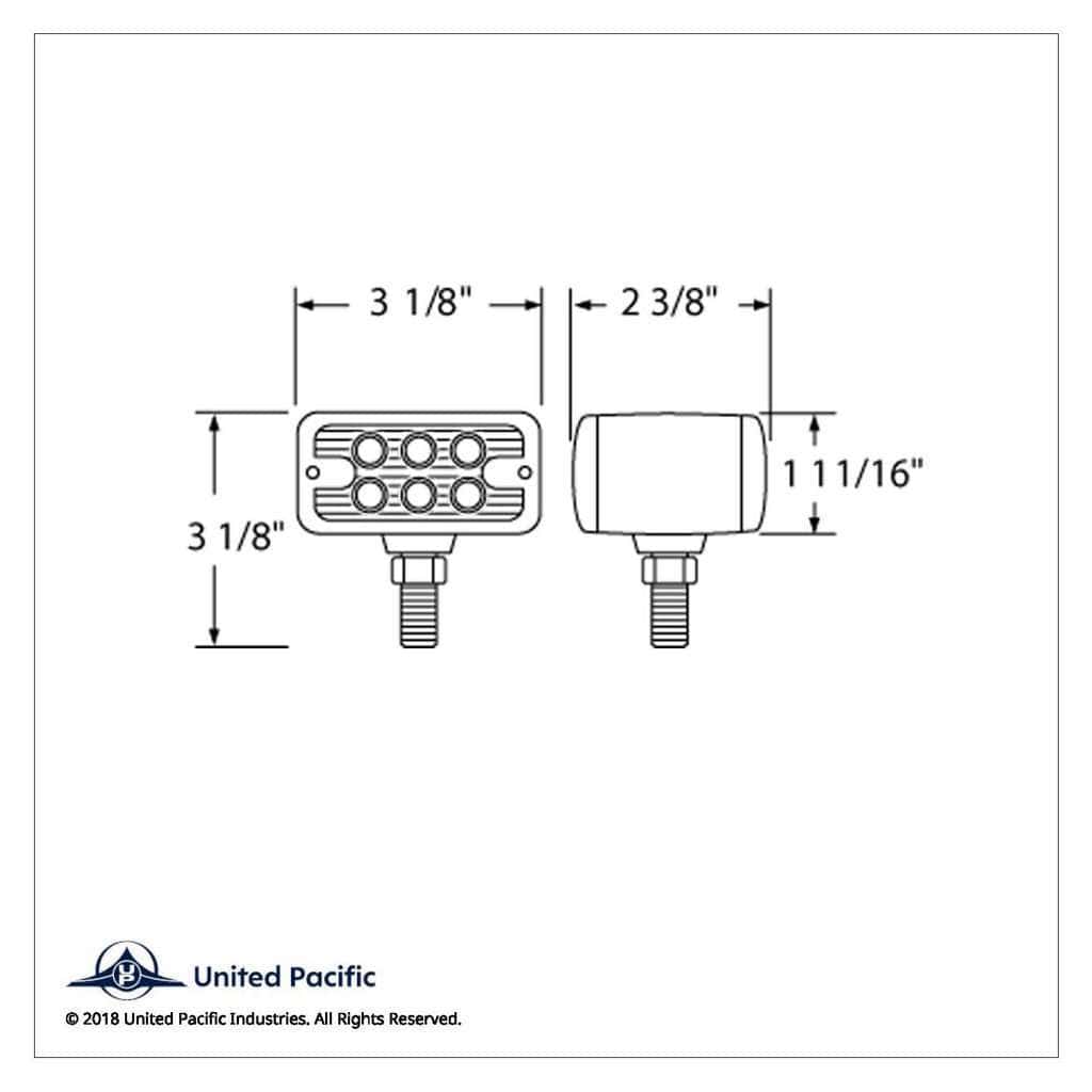12 Led Dual Function Double Face Light (T-Mount)-Clear 4 12 LED Dual Function Double Face Light Amber/Red LED-T-Mount Clear Lens