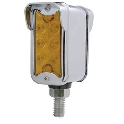 12 LED Dual Function Double Face Light W/Visor - Vertical Mount - Amber & Red LED/Amber & Red Lens