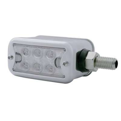 12 LED Dual Function Double Face Light With Bezel - Horizontal Mount - Amber & Red LED/Clear Lens