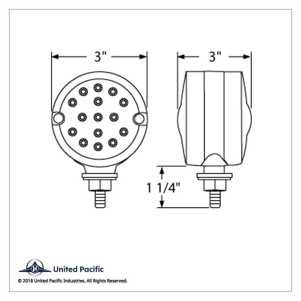 30 Led 3&Quot; Dual Function Reflector Double Face Light-Amber Led 3 30 LED 3" Dual Function Reflector Double Face Light-Amber LED