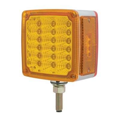 39 LED Reflector Single Post Double Face Turn Signal Light – Amber & Red LED / Amber & Red Lens