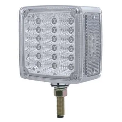39 LED Reflector Single Stud Double Face Turn Signal Light – Amber & Red LED / Clear Lens