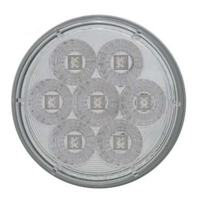 7 LED 4" Round Reflector Light (Stop/Turn/Tail) - Red LED/Clear Lens
