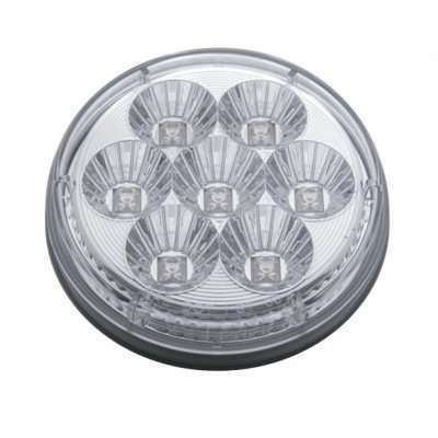 7 LED 4" Round Reflector Light (Stop/Turn/Tail) - Red LED/Clear Lens