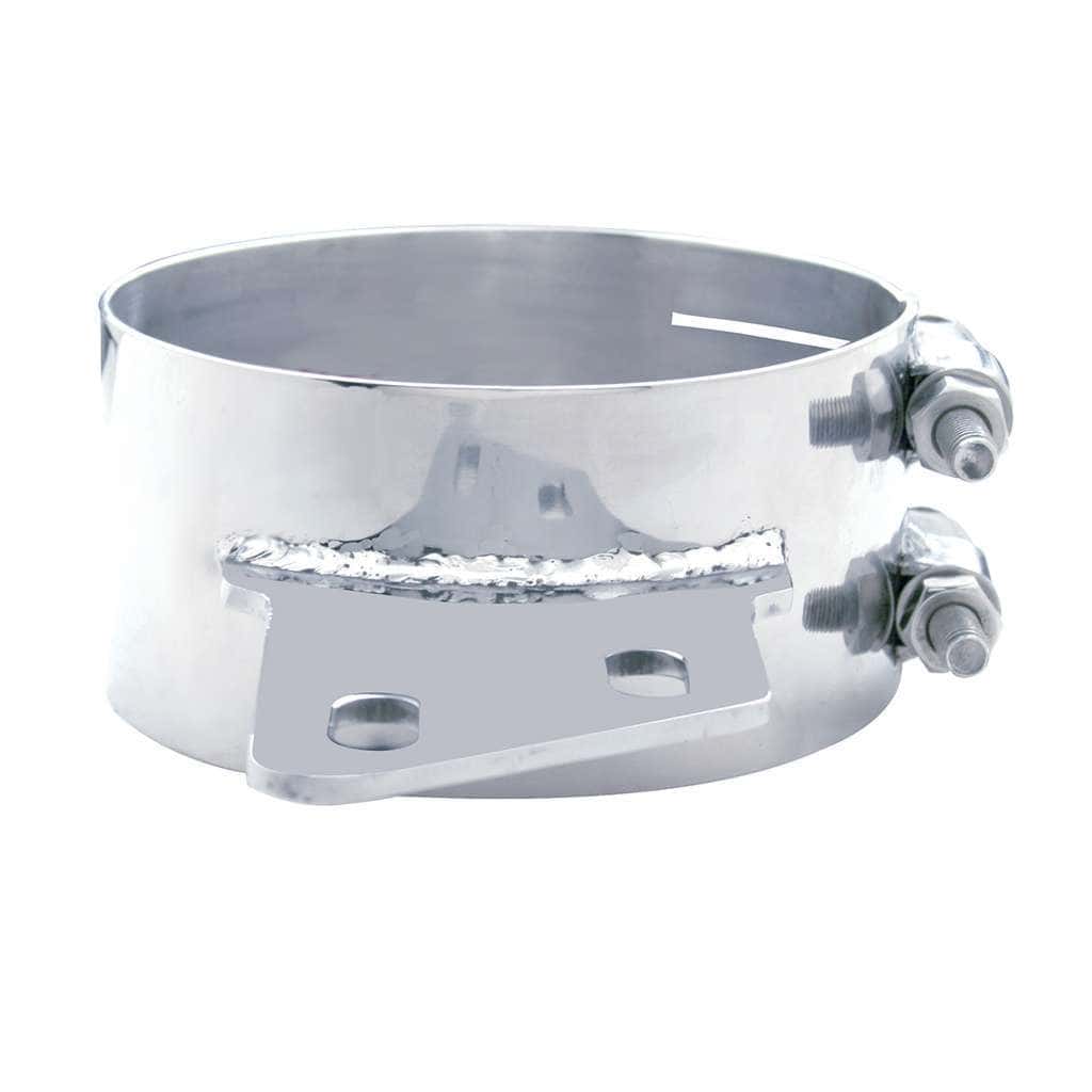 6" Stainless Butt Joint Exhaust Clamp - Angled Bracket