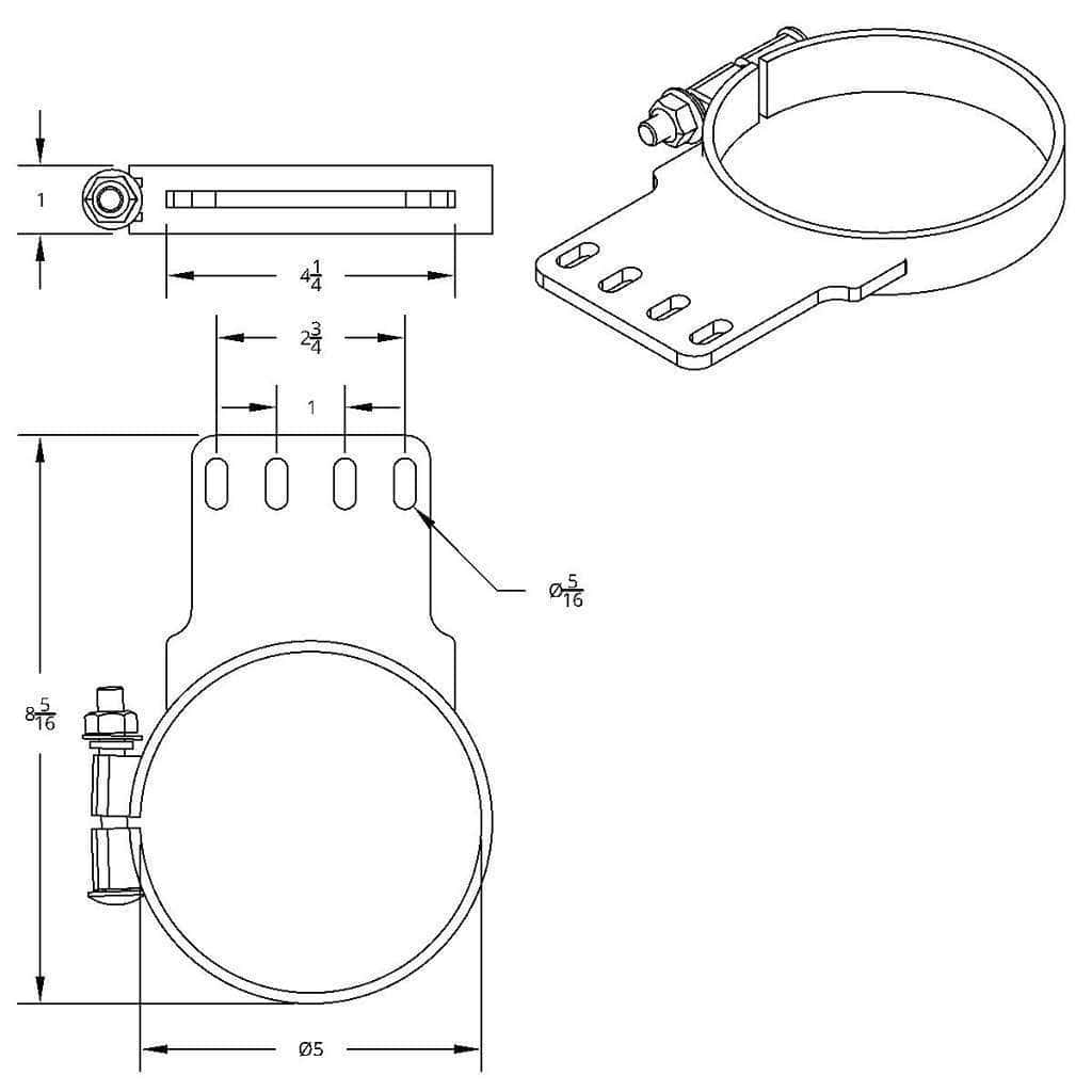 5&Quot; Chrome Exhaust Clamp For Kenworth 4 5" Chrome Exhaust Clamp For Kenworth