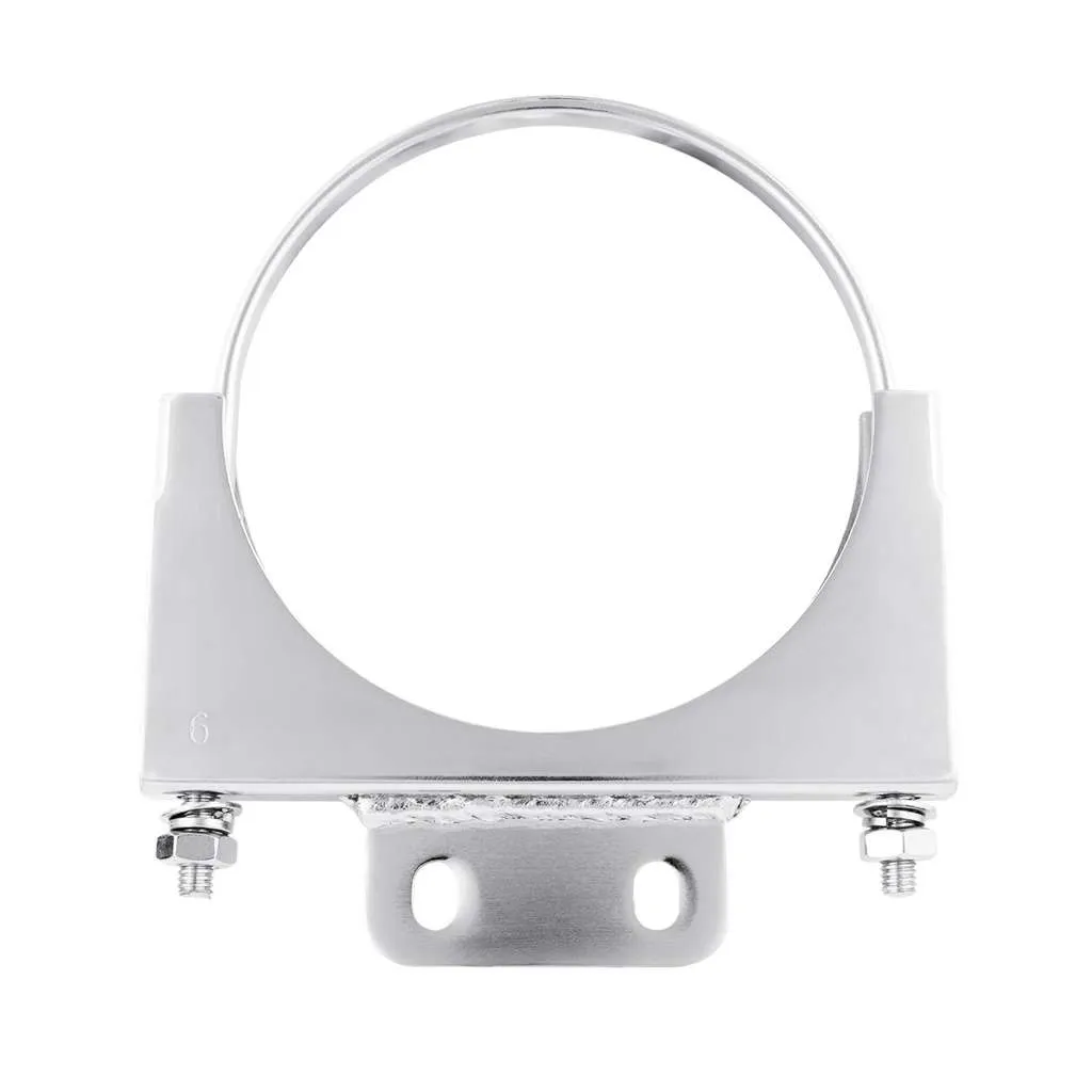 6" Chrome Cab Exhaust Clamp, Stud-Mount Style
