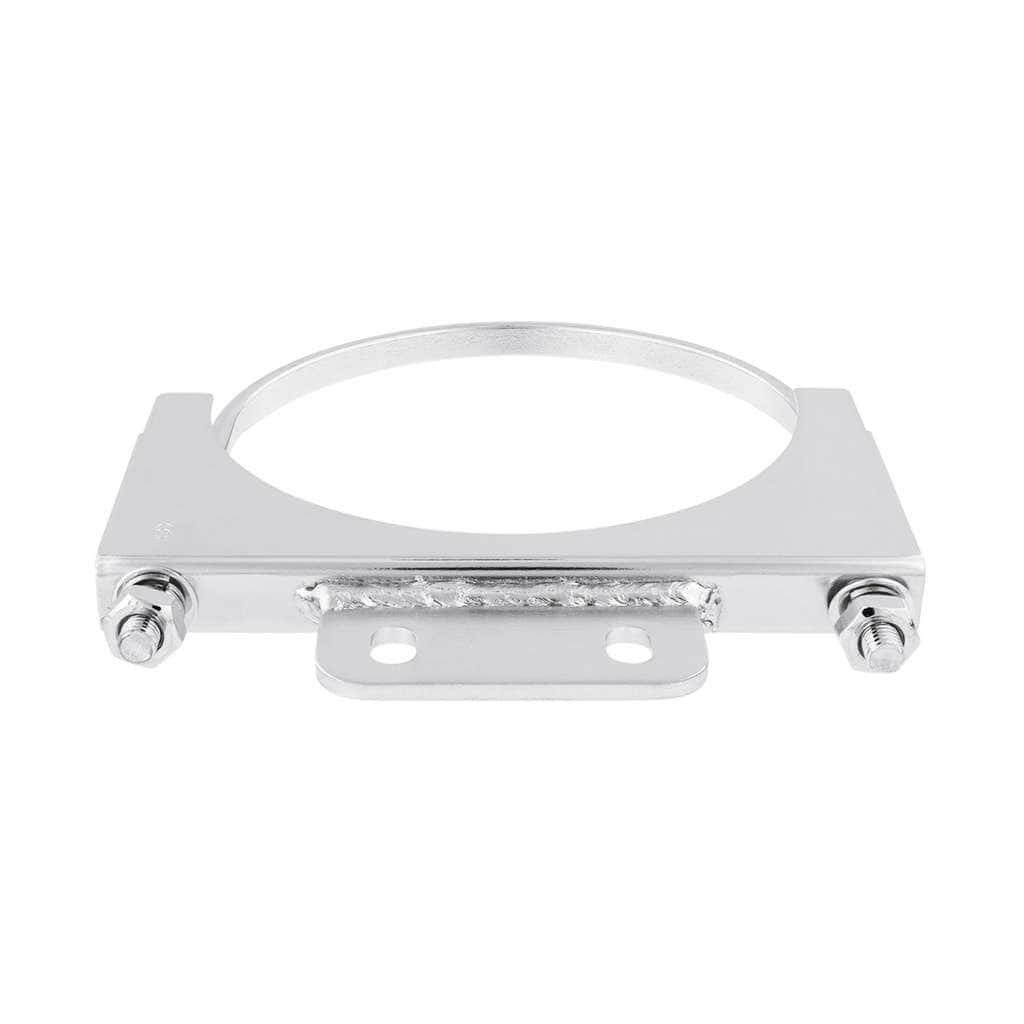6&Quot; Chrome Cab Exhaust Clamp, Stud-Mount Style 3 6" Chrome Cab Exhaust Clamp For Peterbilt