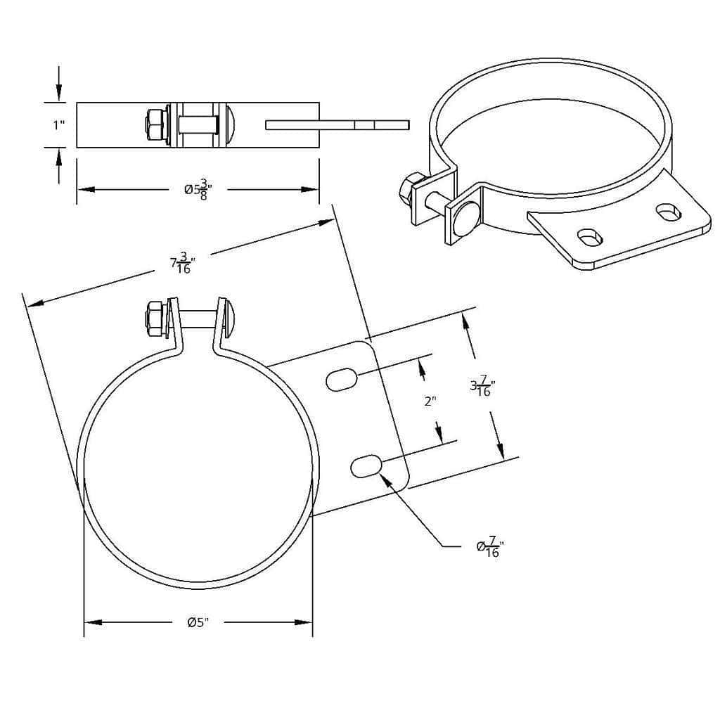 5&Quot; Chrome Exhaust Clamp For Peterbilt 3 5" Chrome Exhaust Clamp For Peterbilt