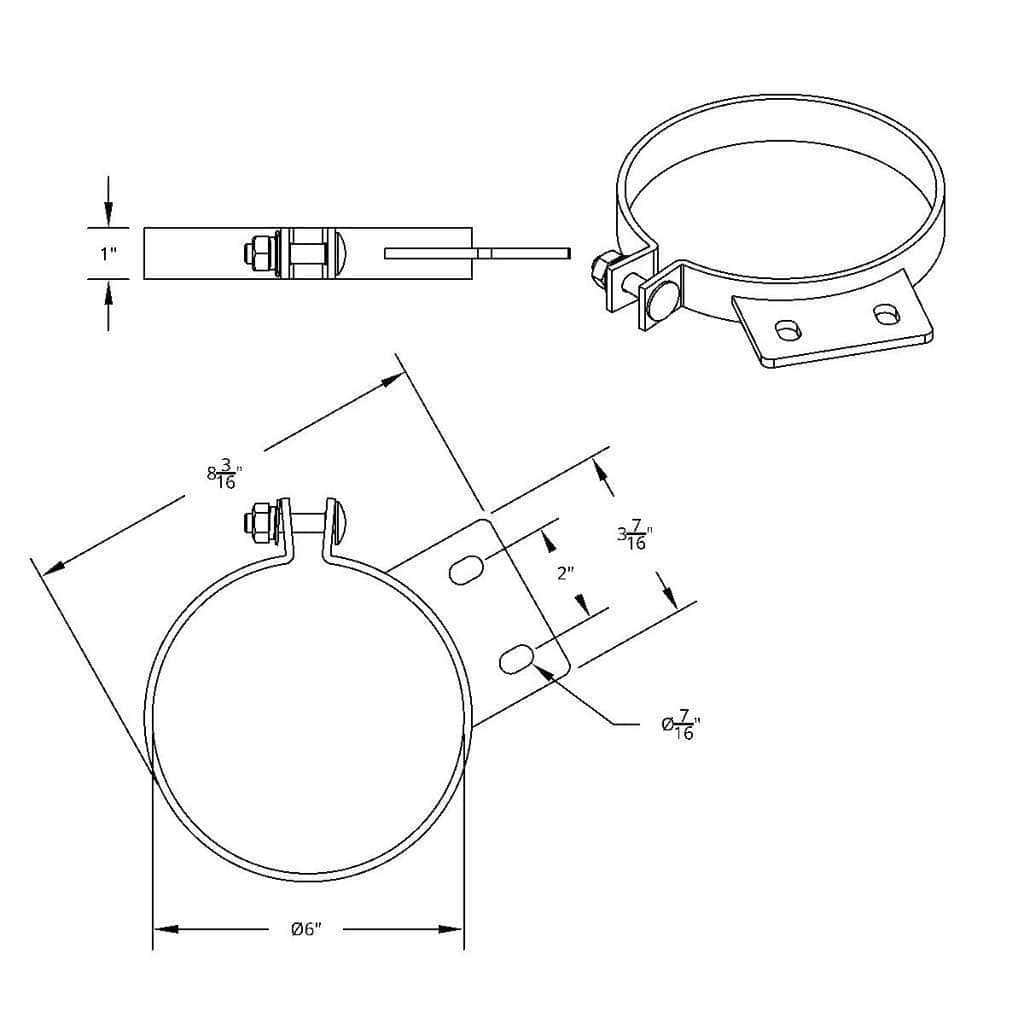 6&Quot; Chrome Exhaust Clamp For Peterbilt 3 6" Chrome Exhaust Clamp For Peterbilt