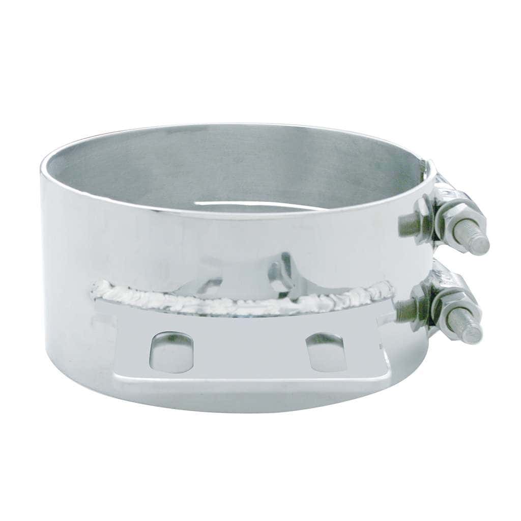 6" Stainless Butt Joint Exhaust Clamp - Straight Bracket