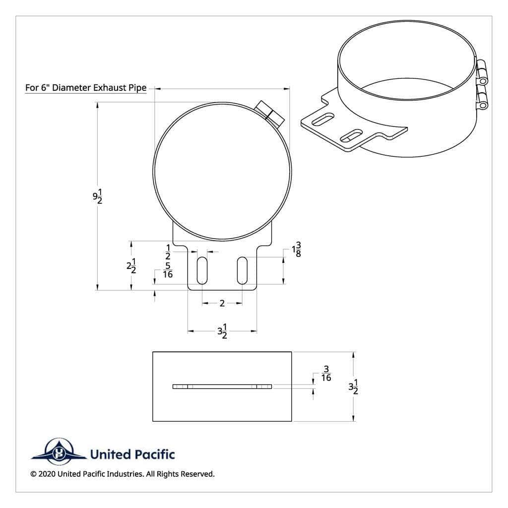 7&Quot; Stainless Butt Joint Exhaust Clamp - Straight Bracket 3 7" Stainless Butt Joint Exhaust clamp - Straight Bracket