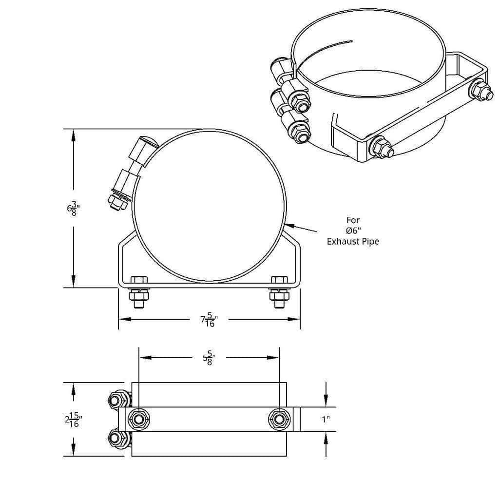 6&Quot; Stainless Wide Band Exhaust Clamp 3 6" Stainless Wide Band Exhaust Clamp