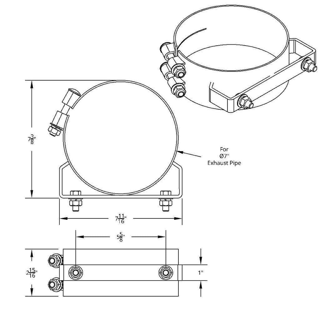7&Quot; Stainless Wide Band Exhaust Clamp 6 7" Stainless Wide Band Exhaust Clamp