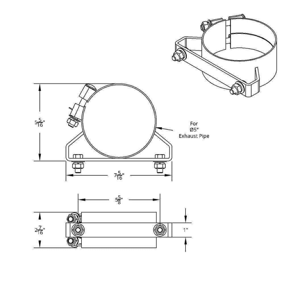 5&Quot; Stainless Wide Band Exhaust Clamp 6 5" Stainless Wide Band Exhaust Clamp
