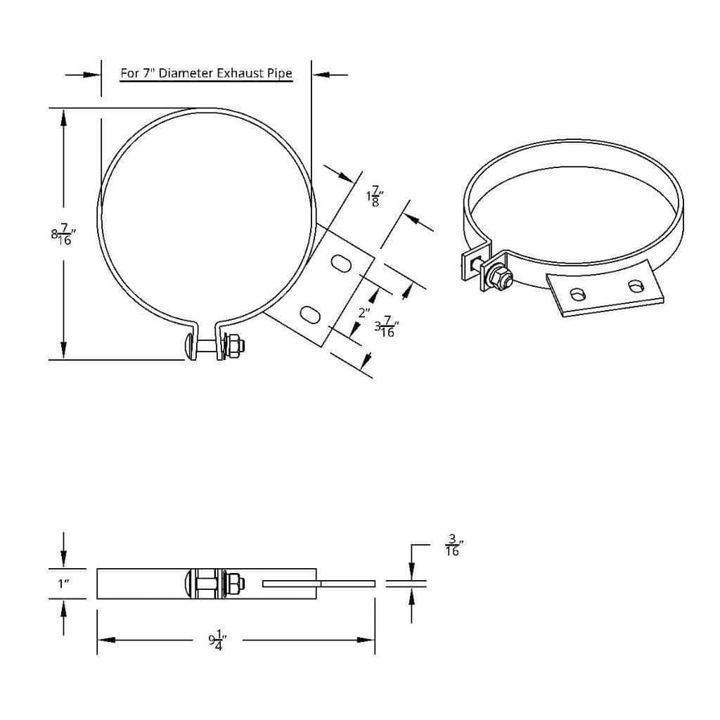 7" Exhaust Clamp For Peterbilt