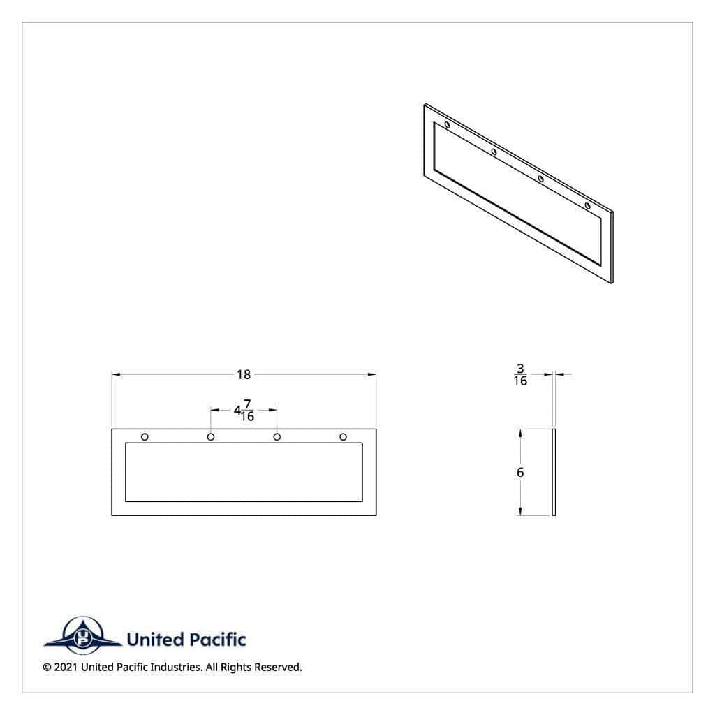 18" X 6" Rubber Quarter Fender Top Mud Flap