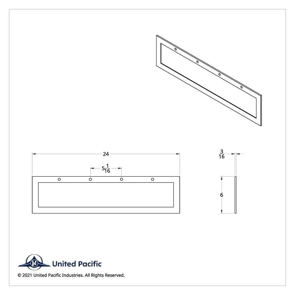 24" X 6" Rubber Quarter Fender Top Mud Flap