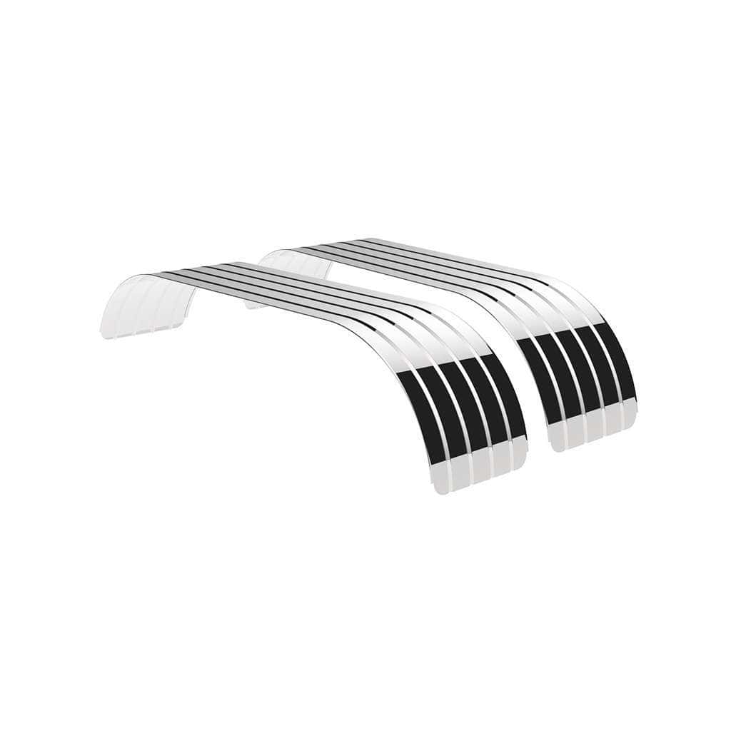 126" 430 Stainless Steel (18ga) Beaded Edge Ribbed Full Fender 54" Spread - SR Series (Pair)