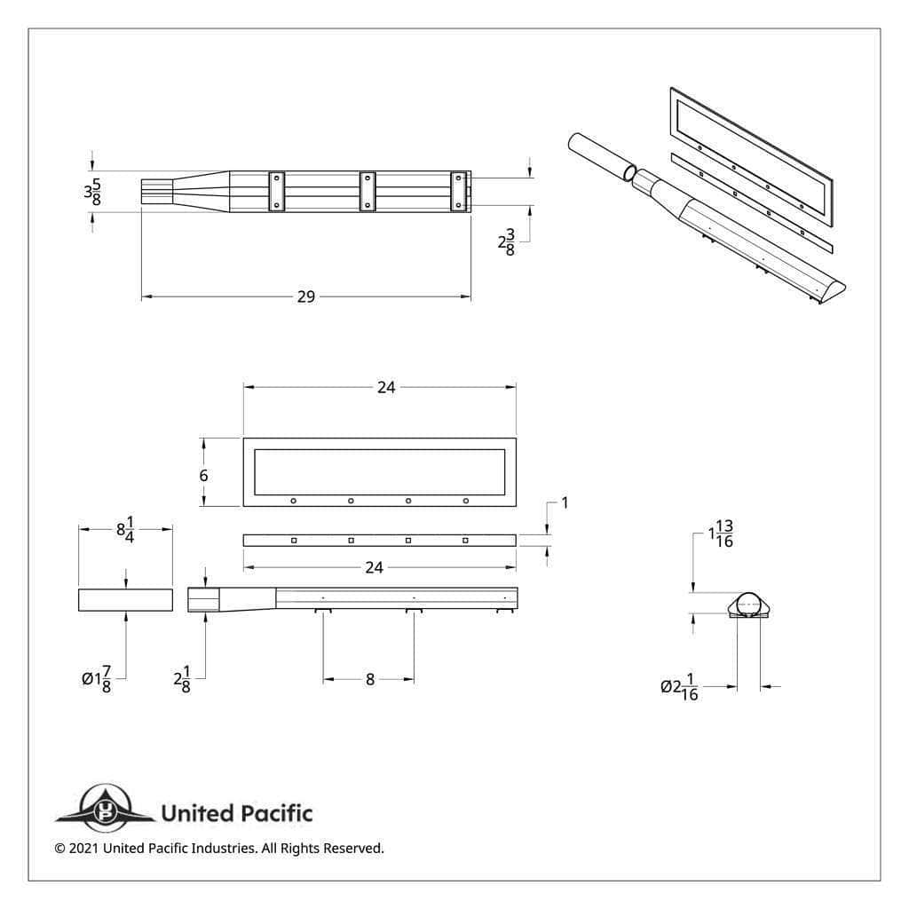 Deluxe 36&Quot; Stainless Quarter Fender Bracket Kit - Triangle 4 Deluxe 36" Stainless Quarter Fender Bracket Kit - Triangle