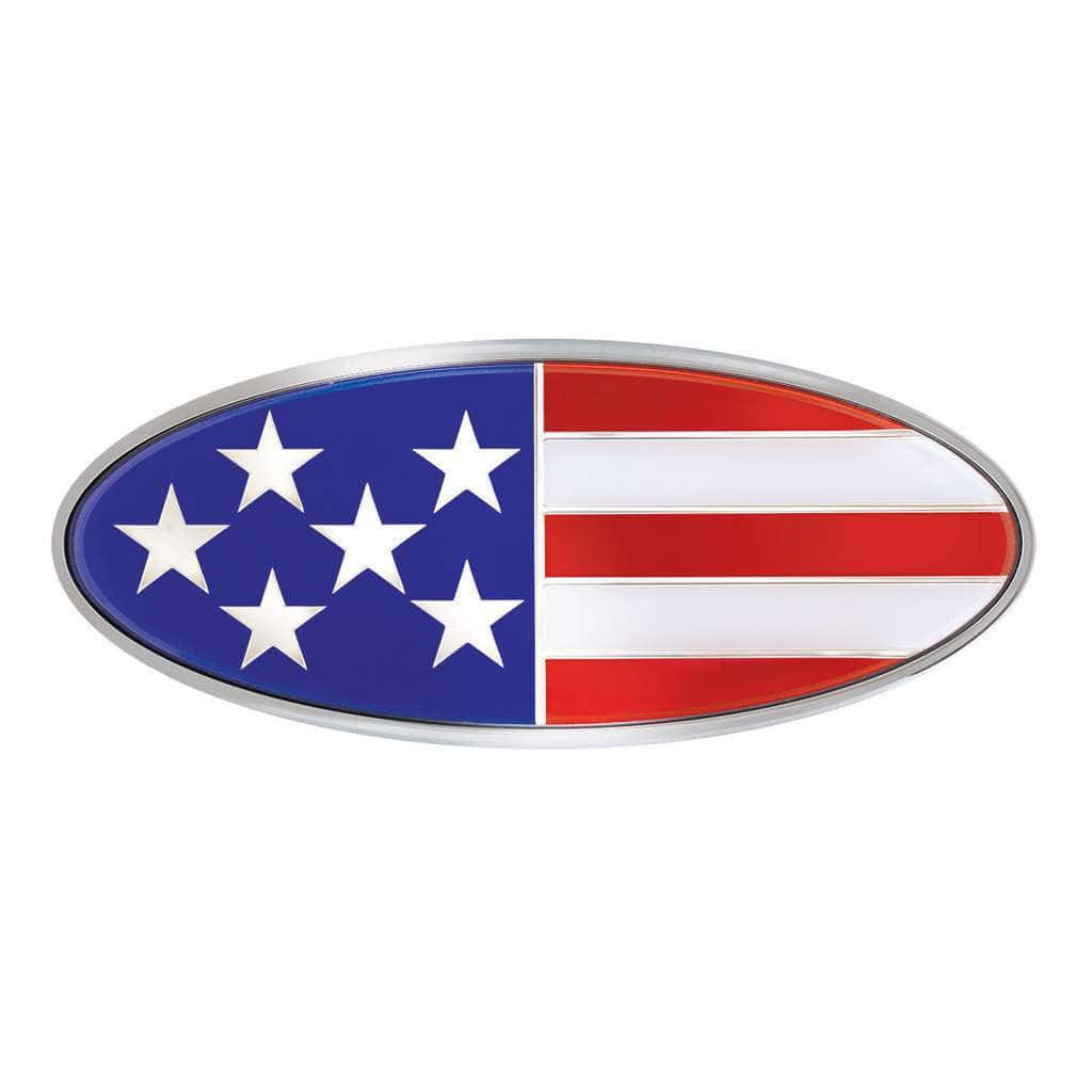 Peterbilt Chrome USA Flag Emblem