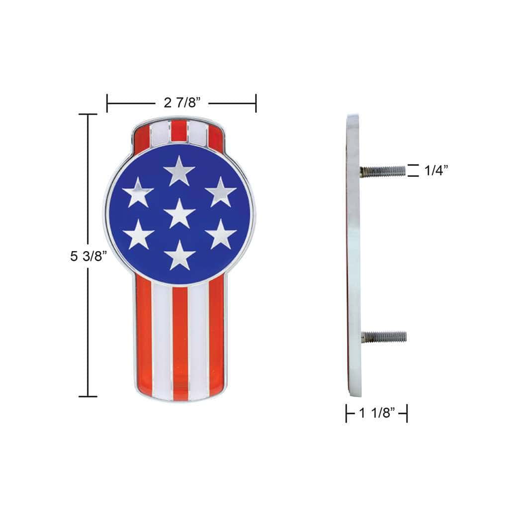 Chrome Die Cast Usa Flag Emblem 4 Chrome Die Cast USA Flag Emblem