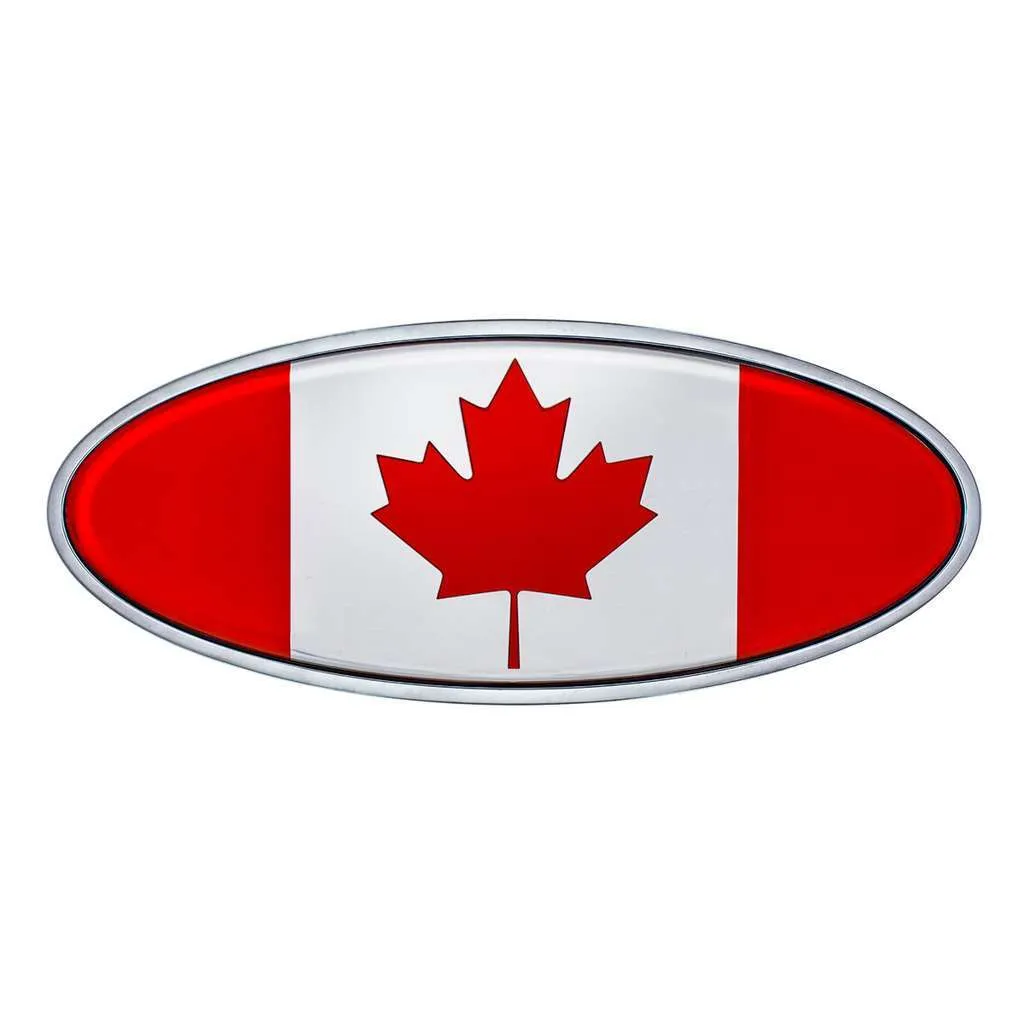Peterbilt Chrome Canada Flag Emblem
