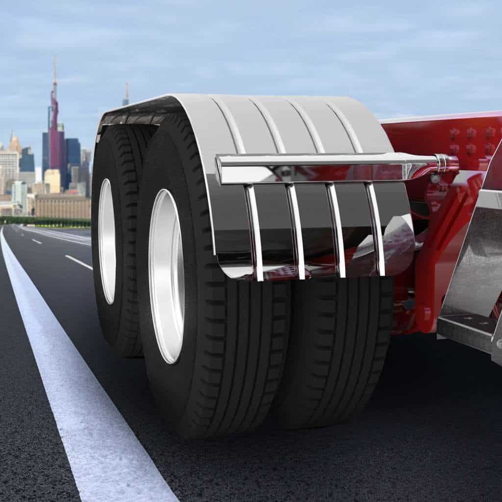 430 Stainless Steel Beaded Edge Ribbed Full Fender - Sr Series 7 126" 430 Stainless Steel (18ga) Beaded Edge Ribbed Full Fender 54" Spread - SR Series (Pair)