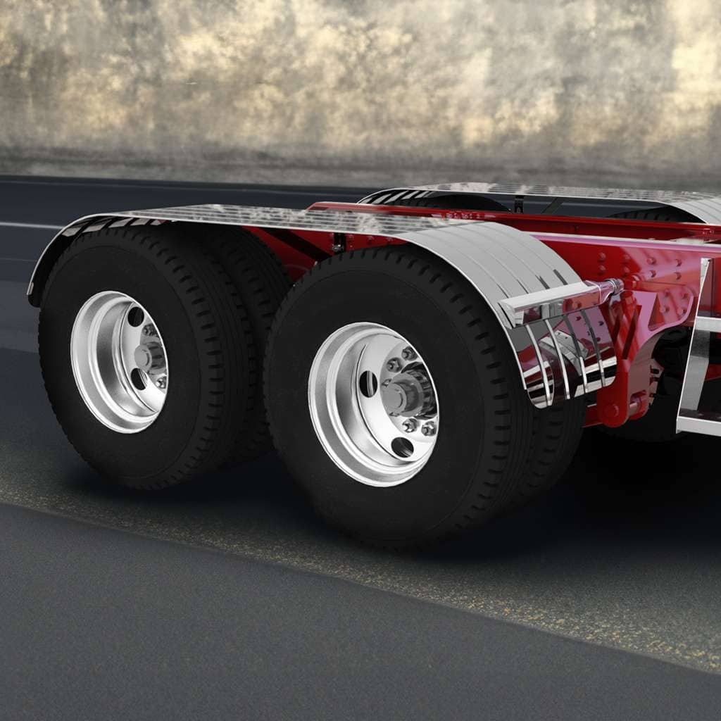430 Stainless Steel Beaded Edge Ribbed Full Fender - Sr Series 6 126" 430 Stainless Steel (18ga) Beaded Edge Ribbed Full Fender 54" Spread - SR Series (Pair)