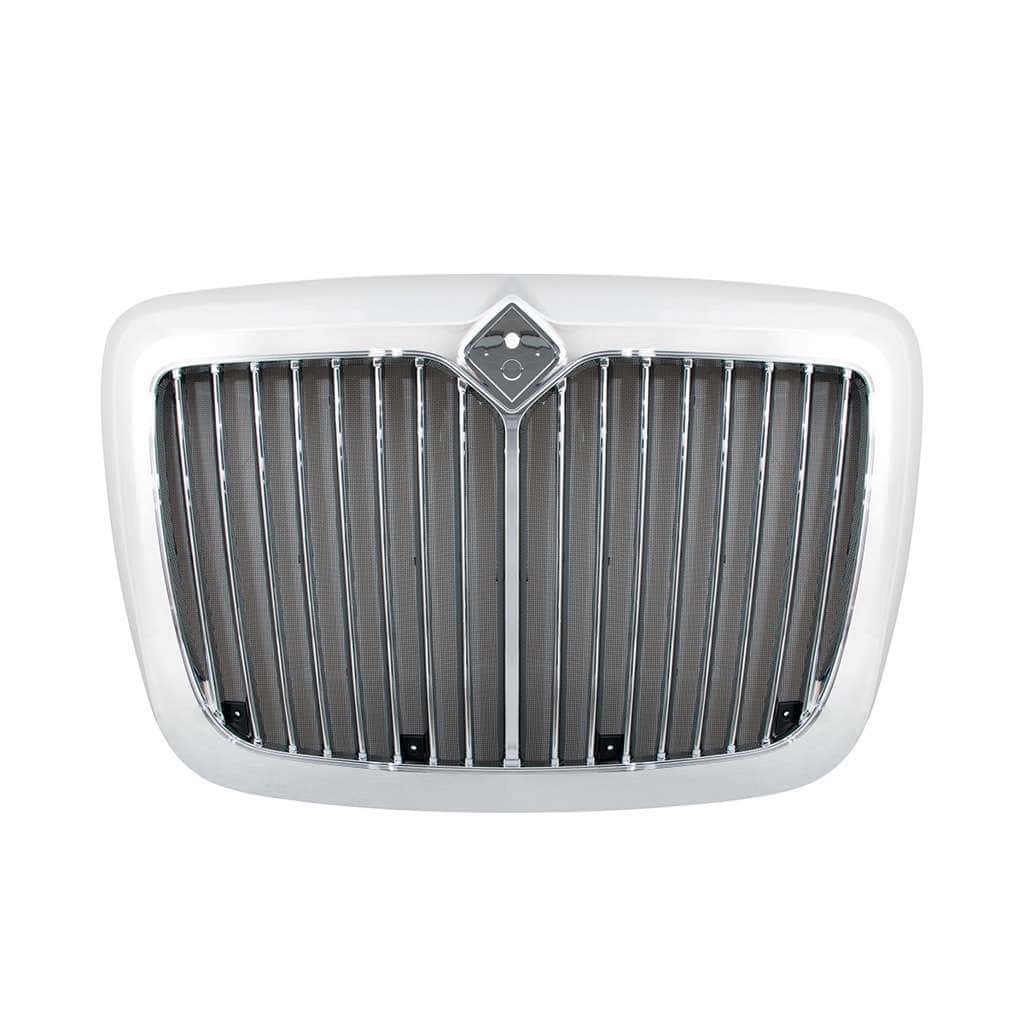 Chrome Grille With Straight Vertical Bars & Bug Screen For 2006-2017 International Prostar