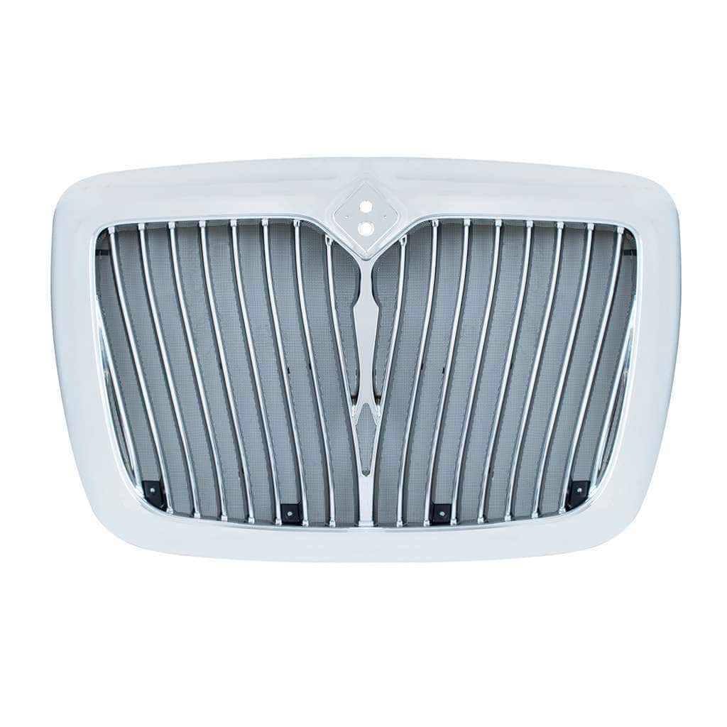 Chrome Grille With Curved Bars & Bug Screen For 2006-2017 International Prostar