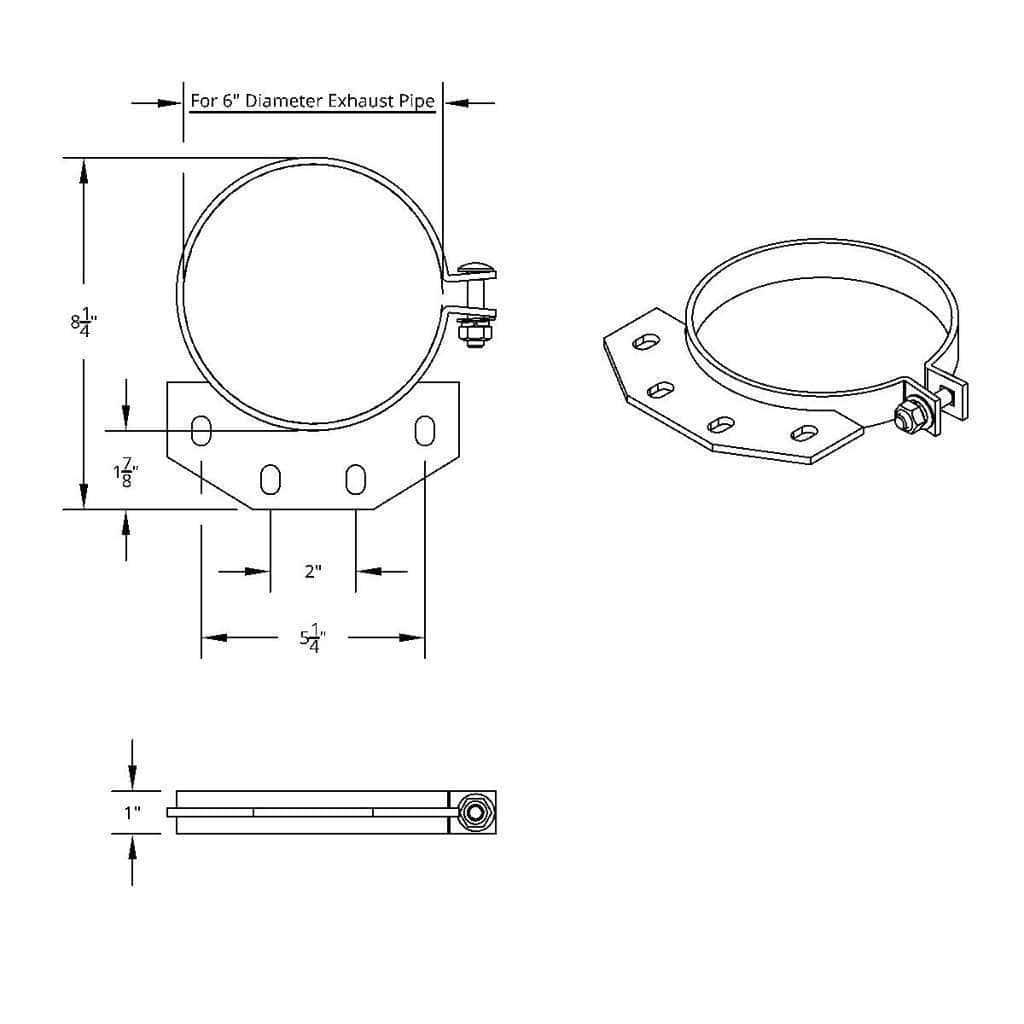 6" Stainless Exhaust Clamp For Peterbilt Ultra Cab