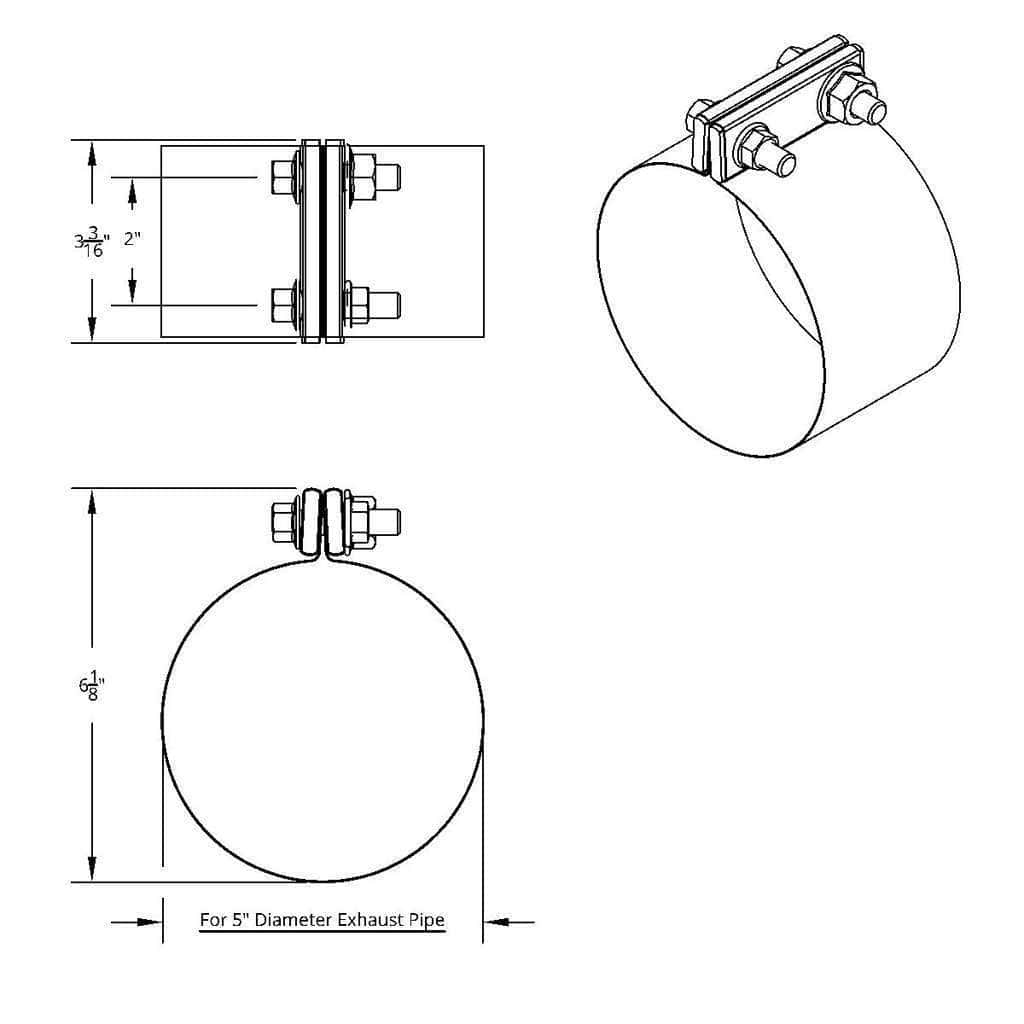 5&Quot; Stainless Flexible Seal Clamp 3 5" Stainless Flexible Seal Clamp