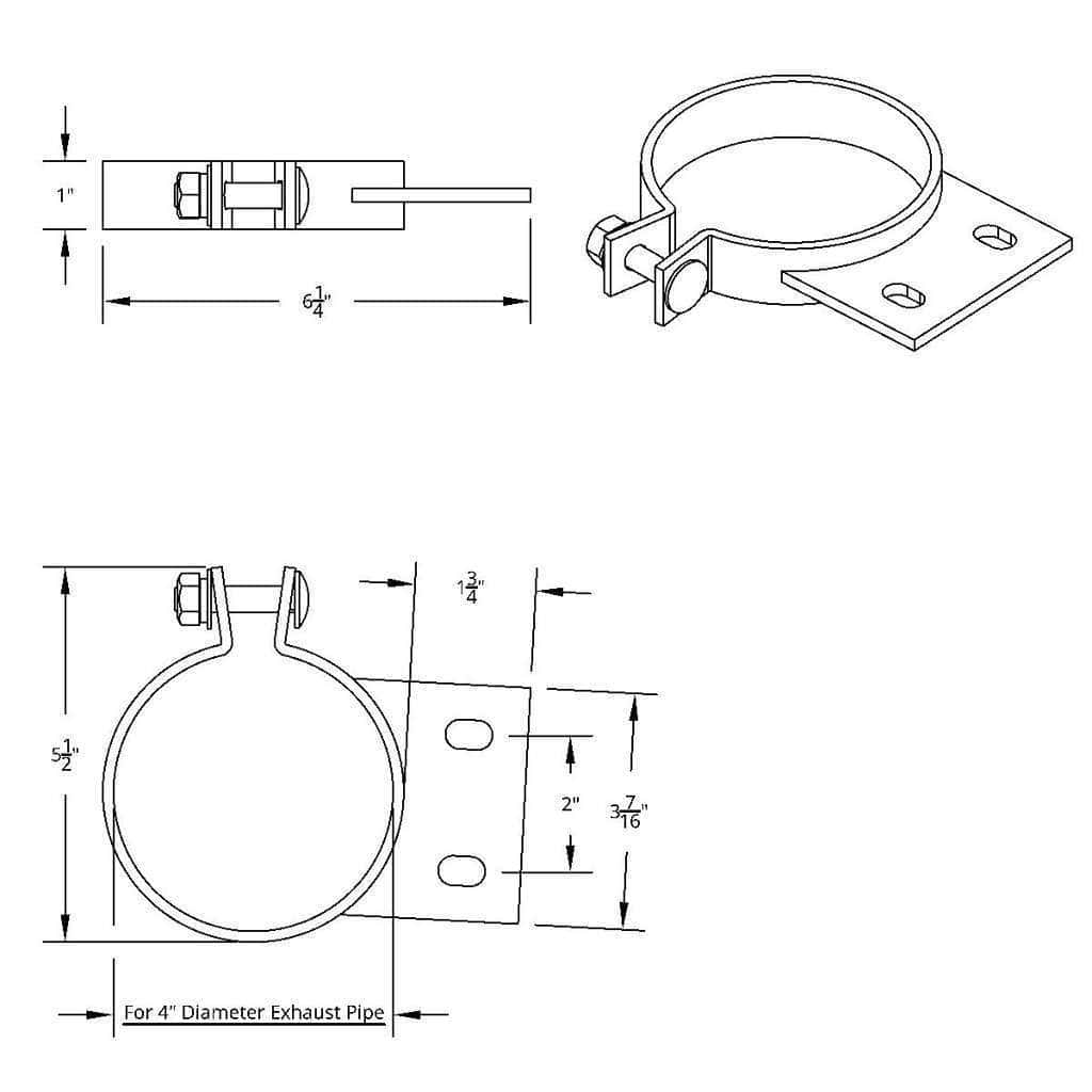 4&Quot; 304 Stainless Steel Exhaust Clamp For Peterbilt 3 4" 304 Stainless Steel Exhaust Clamp For Peterbilt