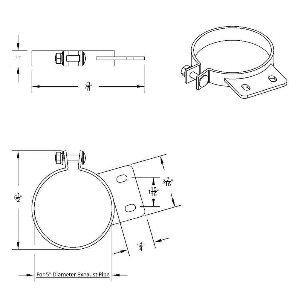 5&Quot; 304 Stainless Steel Exhaust Clamp For Peterbilt 3 5" 304 Stainless Steel Exhaust Clamp For Peterbilt