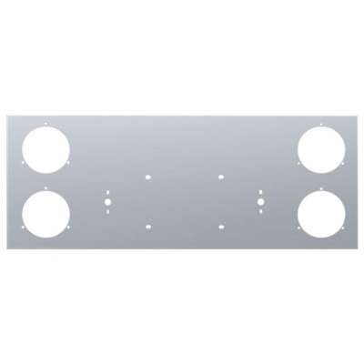 33-3/4" Stainless Steel Rear Center Light Panel With Four 4" Light Cutouts