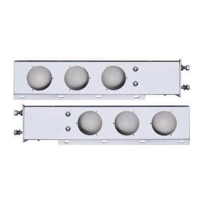 3-3/4&Quot; Bolt Pattern Deluxe Stainless Spring Loaded Light Bar With 6X 4&Quot; Light Cutouts (Pair) 1 3-3/4" Bolt Pattern Deluxe Stainless Spring Loaded Light Bar With 6X 4" Light Cutouts (Pair)