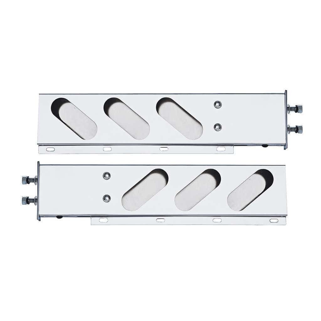 2-1/2" Bolt Pattern Stainless Spring Loaded Light Bar With 6X Oval Light Cutouts (Pair)
