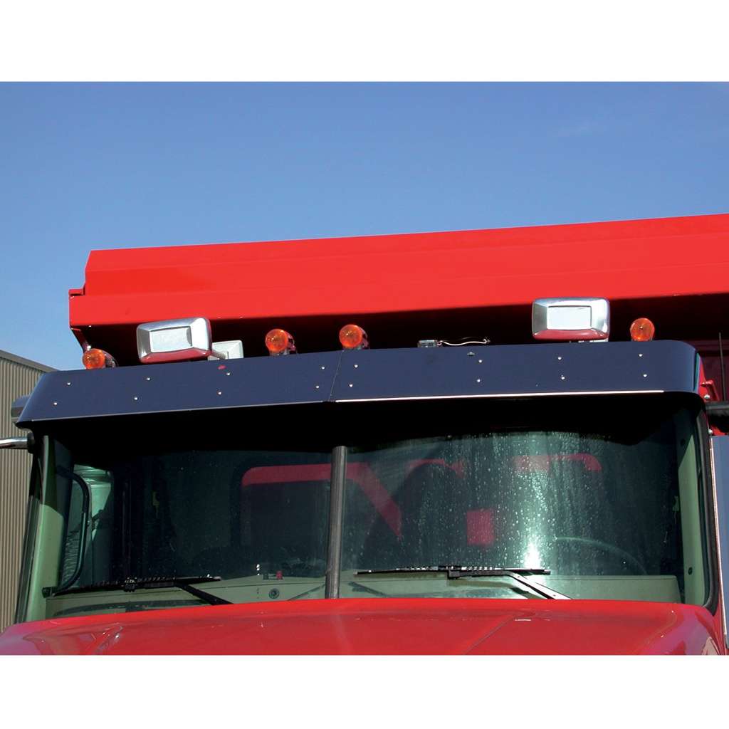 9.5" Stainless OEM Style Sunvisor For Mack CH/CX/ Granite/Vision Without Roof Fairing
