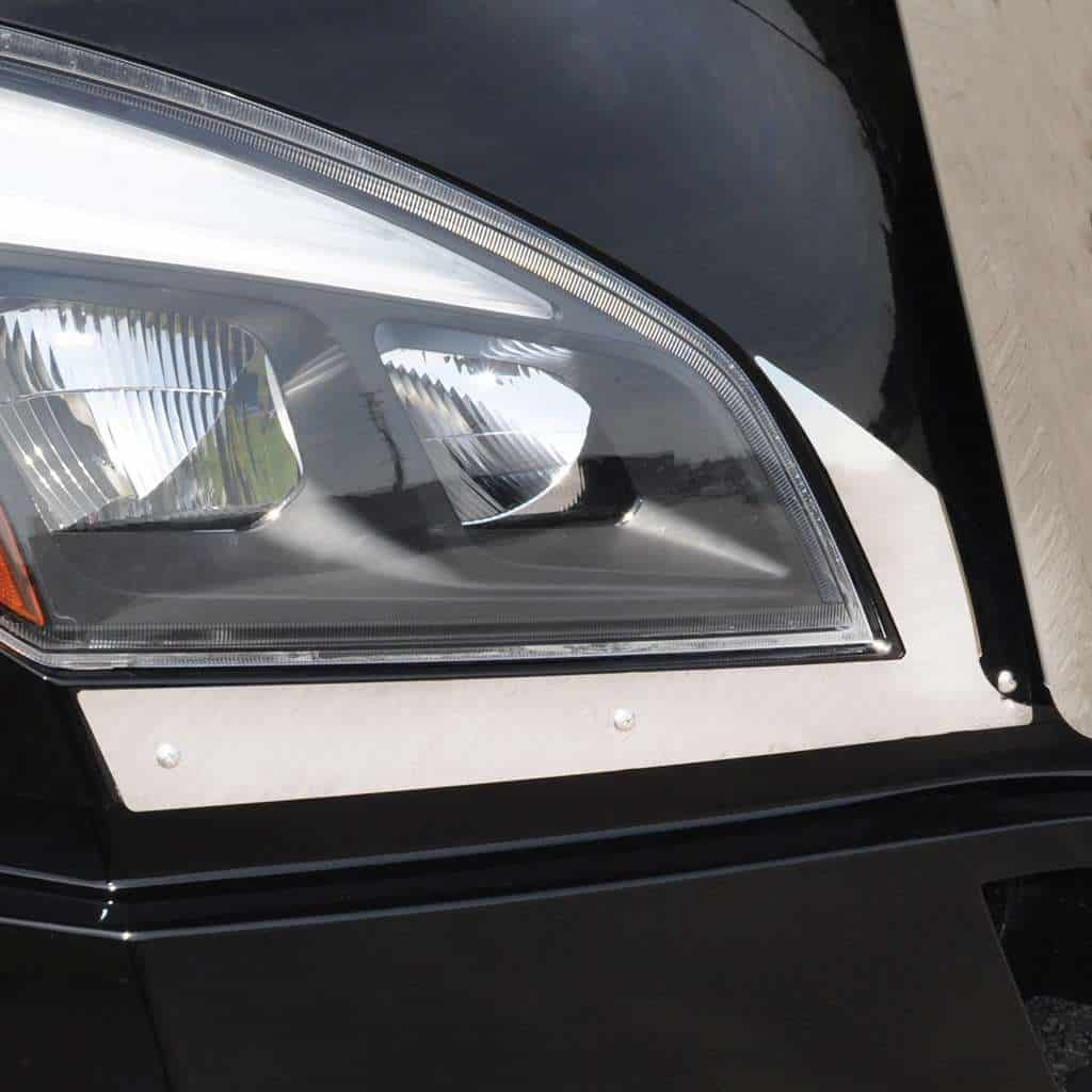 430 Ss Below Headlight Fender Guards For 2018-2024 Freightliner Cascadia (Pair) 3 430 SS Below Headlight Fender Guards For 2018-2024 Freightliner Cascadia (Pair)
